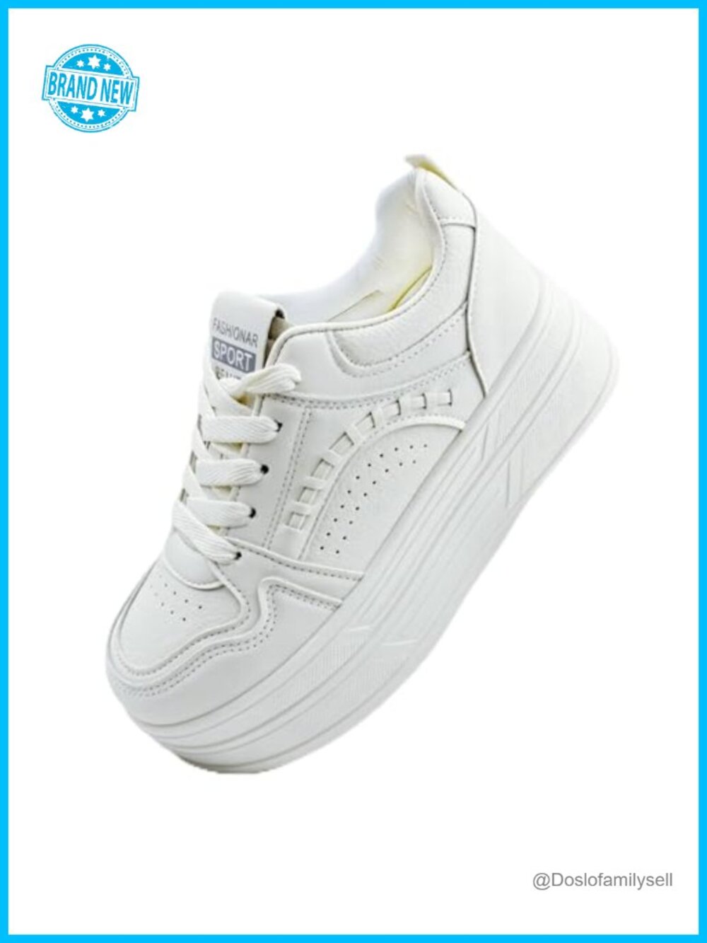 PU Leather Chunky Sneakers Height Incre Platform Walking Shoes